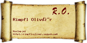 Rimpfl Olivér névjegykártya